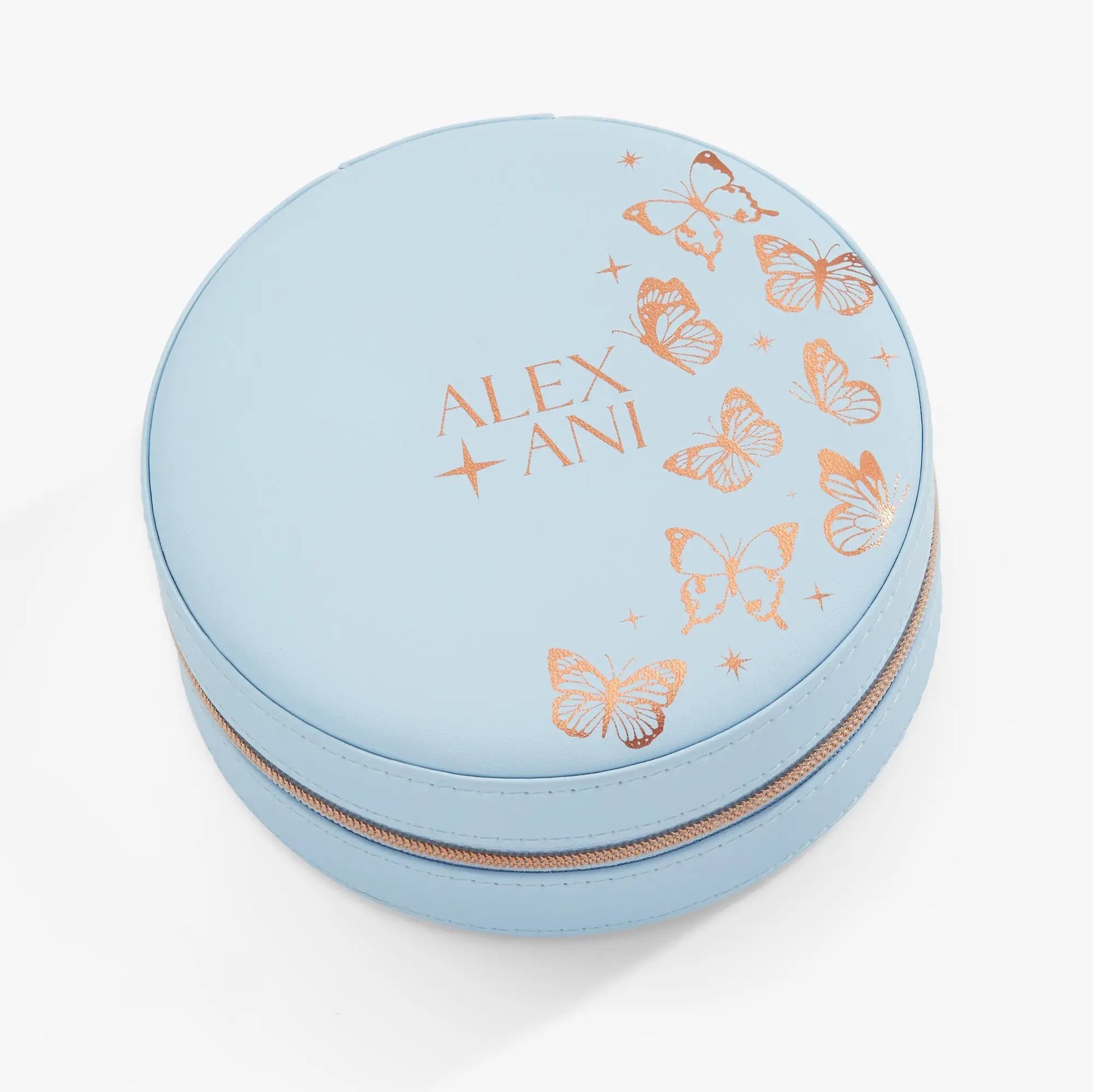 Butterfly Jewelry Case light blue with copper butterfly prints by ALEX AND ANI Accessories on Tampa Home & Garden Store