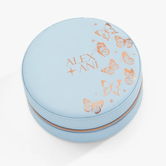Butterfly Jewelry Case light blue with copper butterfly prints by ALEX AND ANI Accessories on Tampa Home & Garden Store