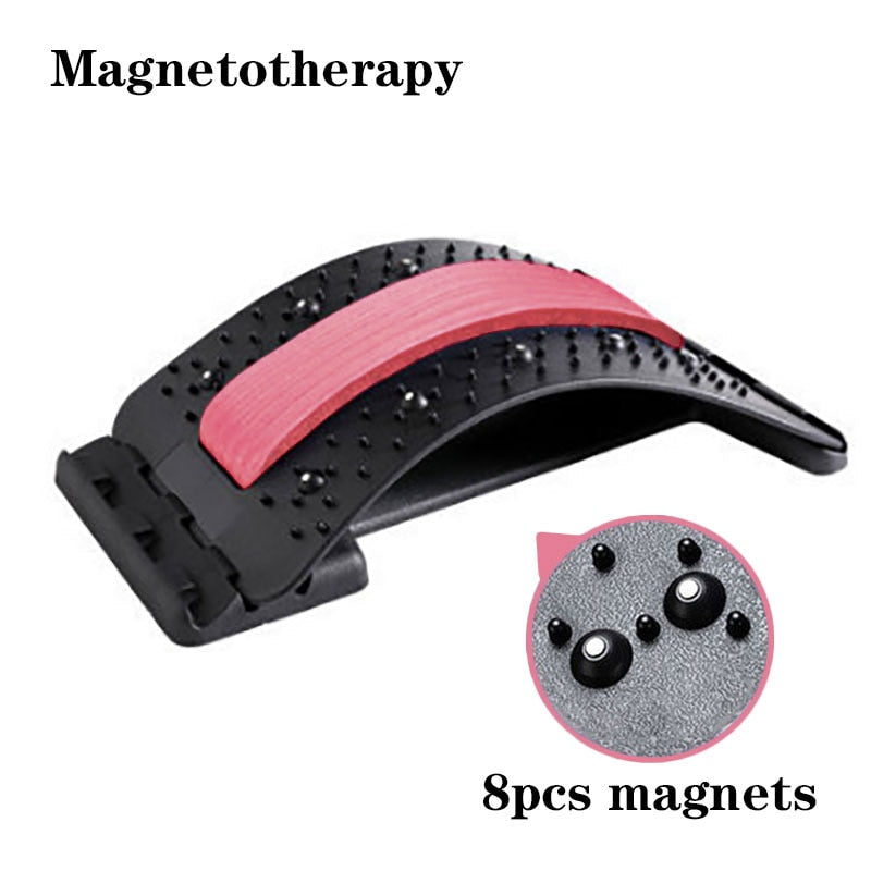 Magnetotherapy Multi-Level Adjustable Back Massager Stretcher Waist Neck Fitness Lumbar Cervical Spine Support Pain Relief - Tampa Home & Garden Store