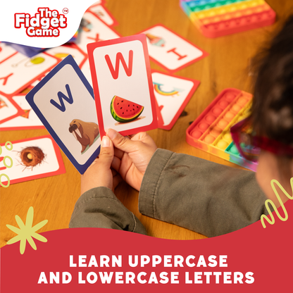 ABC Learn uppercase and lowercase letters card pack by The Fidget Games, colorful alphabet cards on Tampa Home & Garden Store