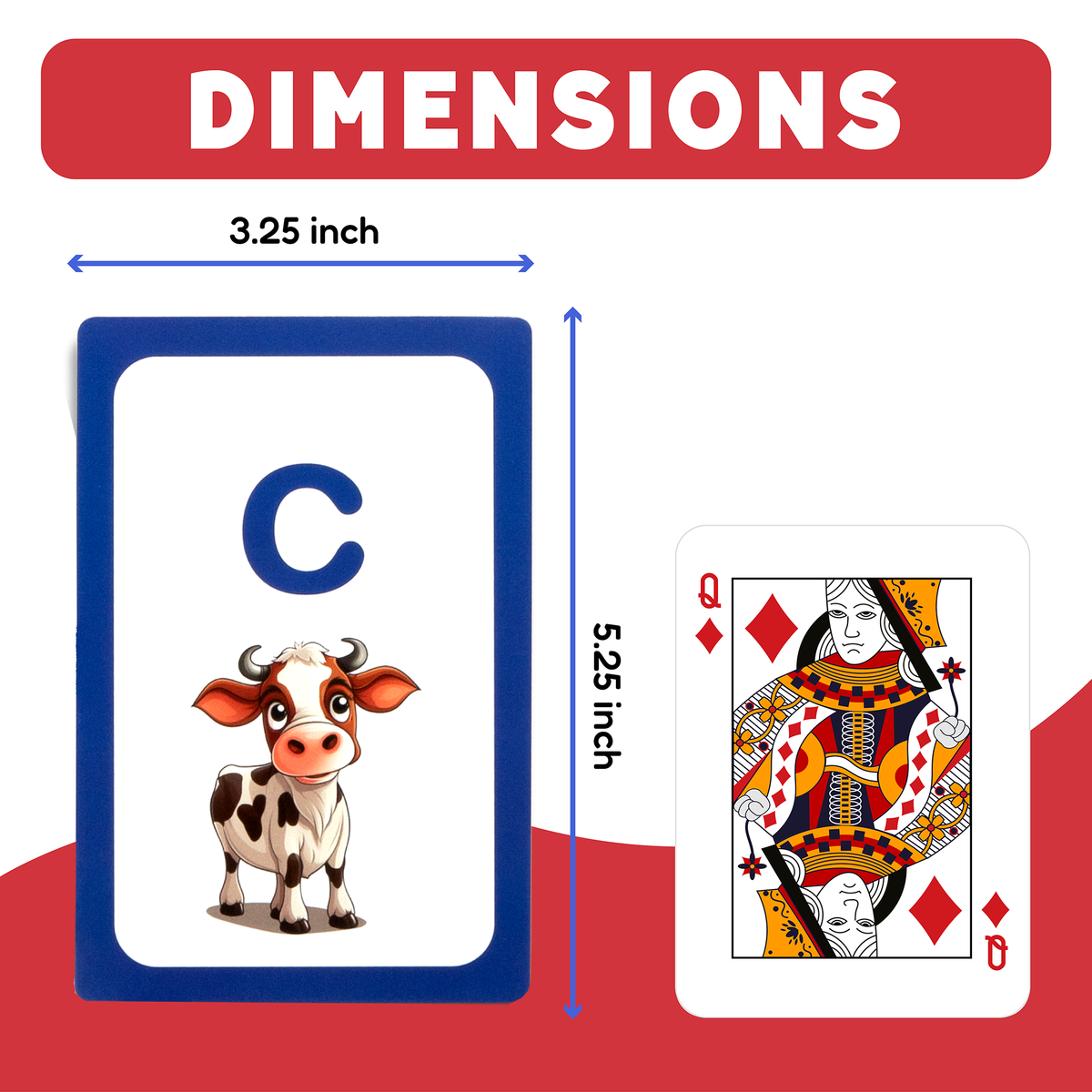 ABC Learn Uppercase & Lowercase Letters Card Pack CHOOSE Act by The Fidget Games, educational letter cards featuring C and cow image on blue-framed cards on Tampa Home & Garden Store