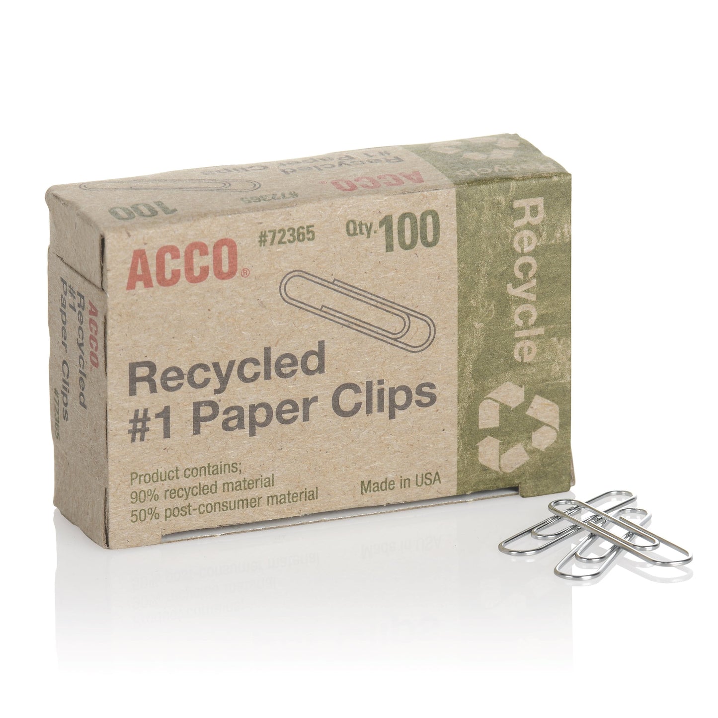 ACCO Recycled Paper Clips, #1 Size, Smooth Silver Finish – 100/Box - Tampa Home & Garden Store