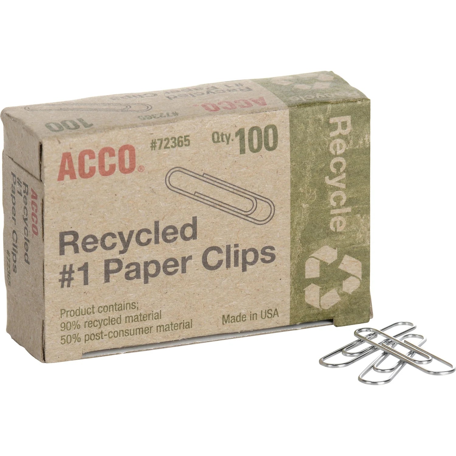 ACCO Recycled Paper Clips, #1 Size, Smooth Silver Finish – 100/Box - Tampa Home & Garden Store