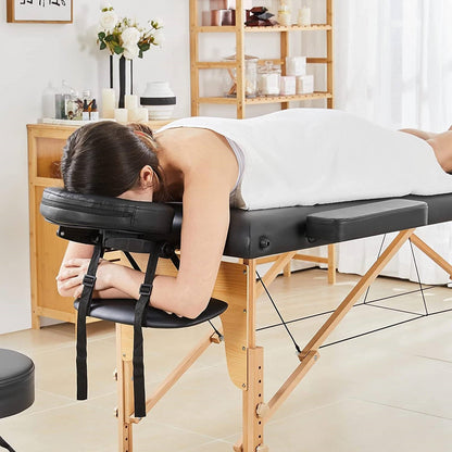 Mesa de masaje plegable portátil ajustable negra