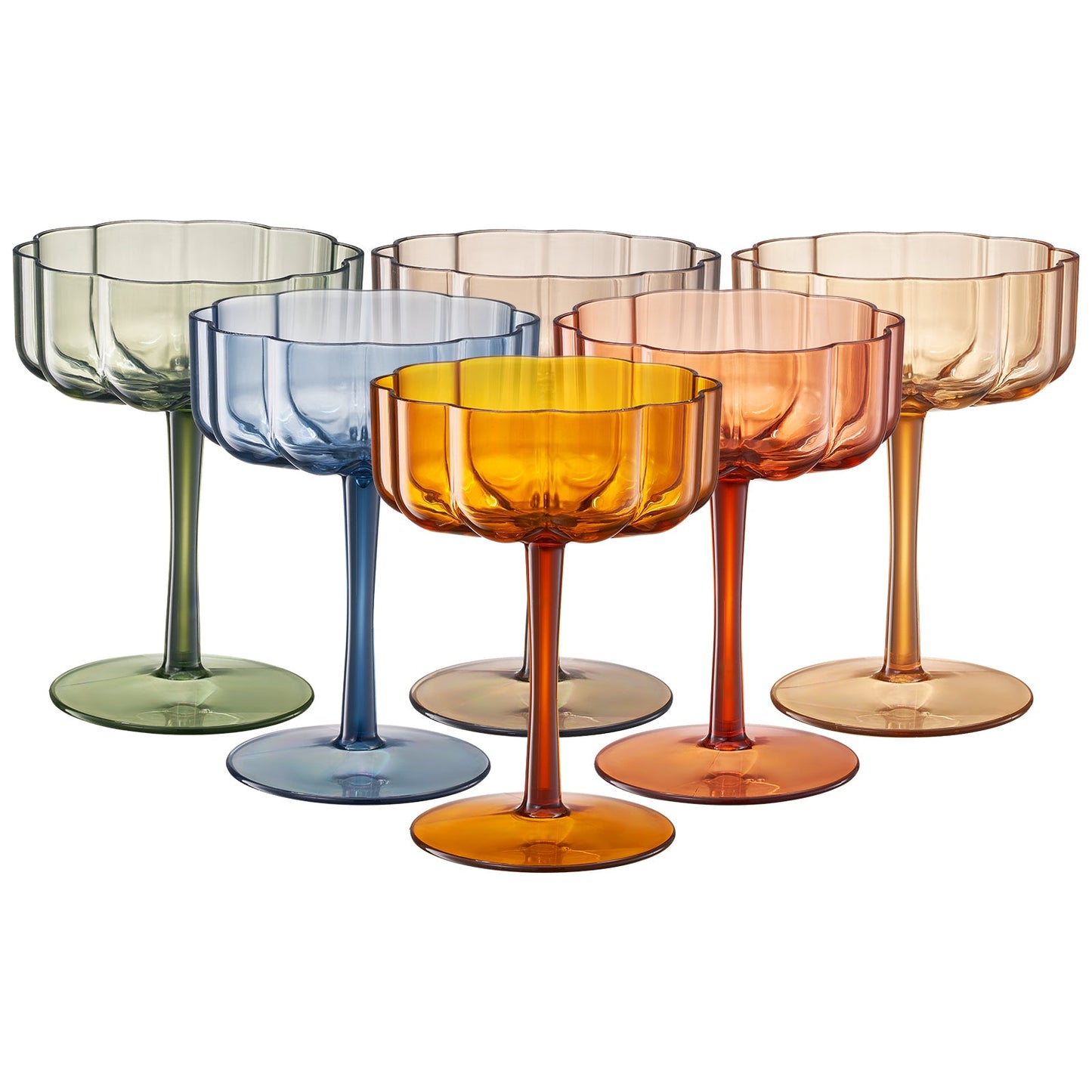 Set of 6 Eze Acrylic Champagne Coupe Glasses