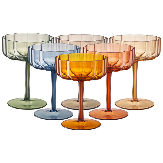Set of 6 Eze Acrylic Champagne Coupe Glasses