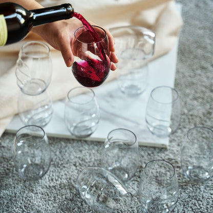 Barcelona Acrylic Stemless Wine Glass Set of 12