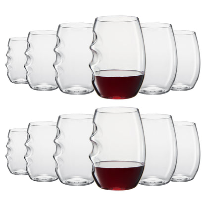 Barcelona Acrylic Stemless Wine Glass Set of 12