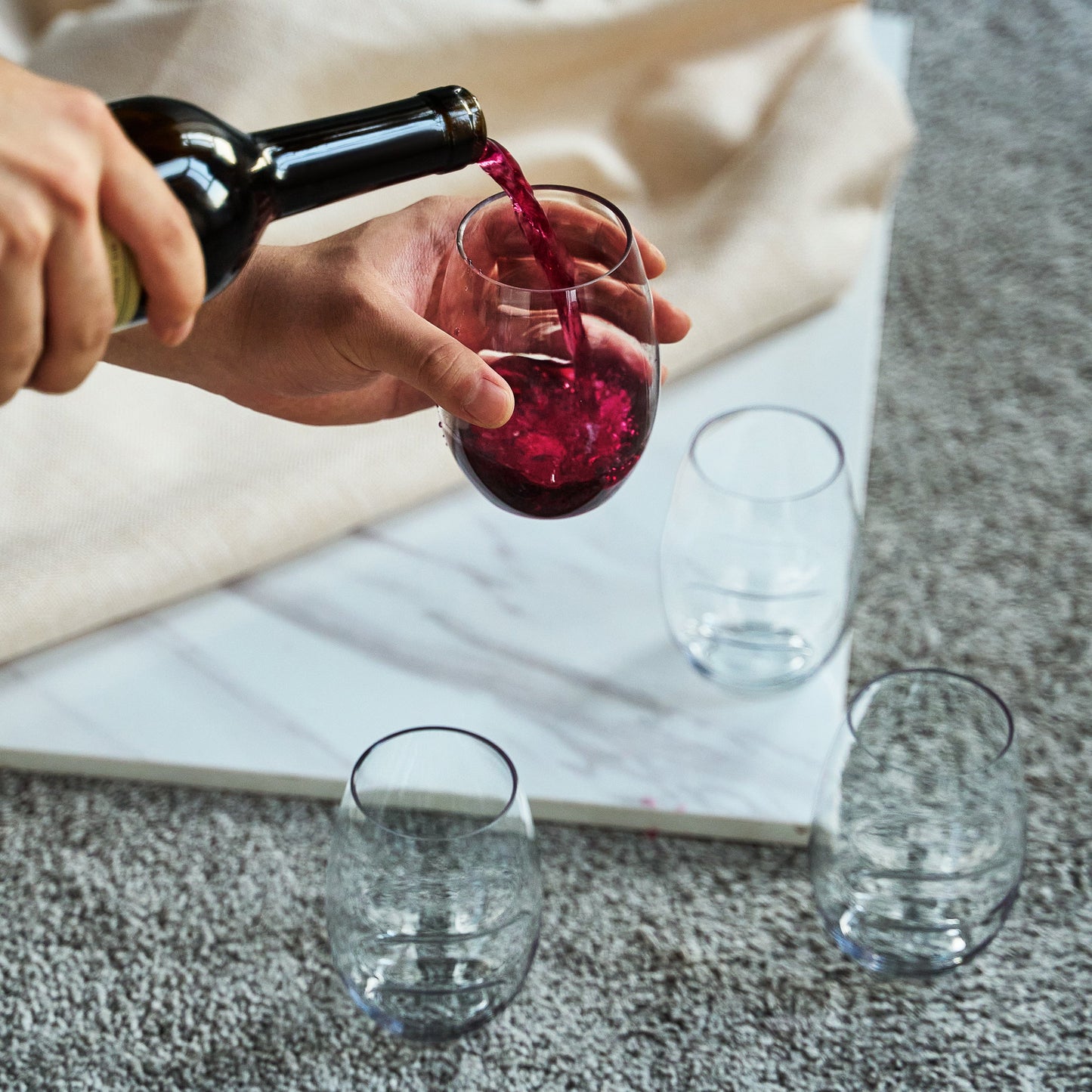 Set of Four Barcelona Stemless Wine Glasses