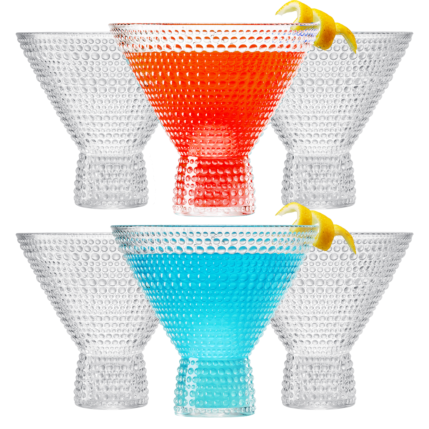 Barcelona Acrylic Hobnail Martini Set Of Six