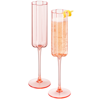 Tide Set of Two Elegant Champagne Flutes