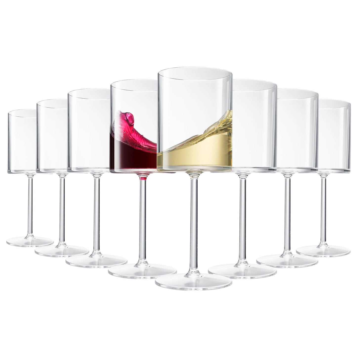 Barcelona Acrylic Stemmed Wine Glasses Set of 8