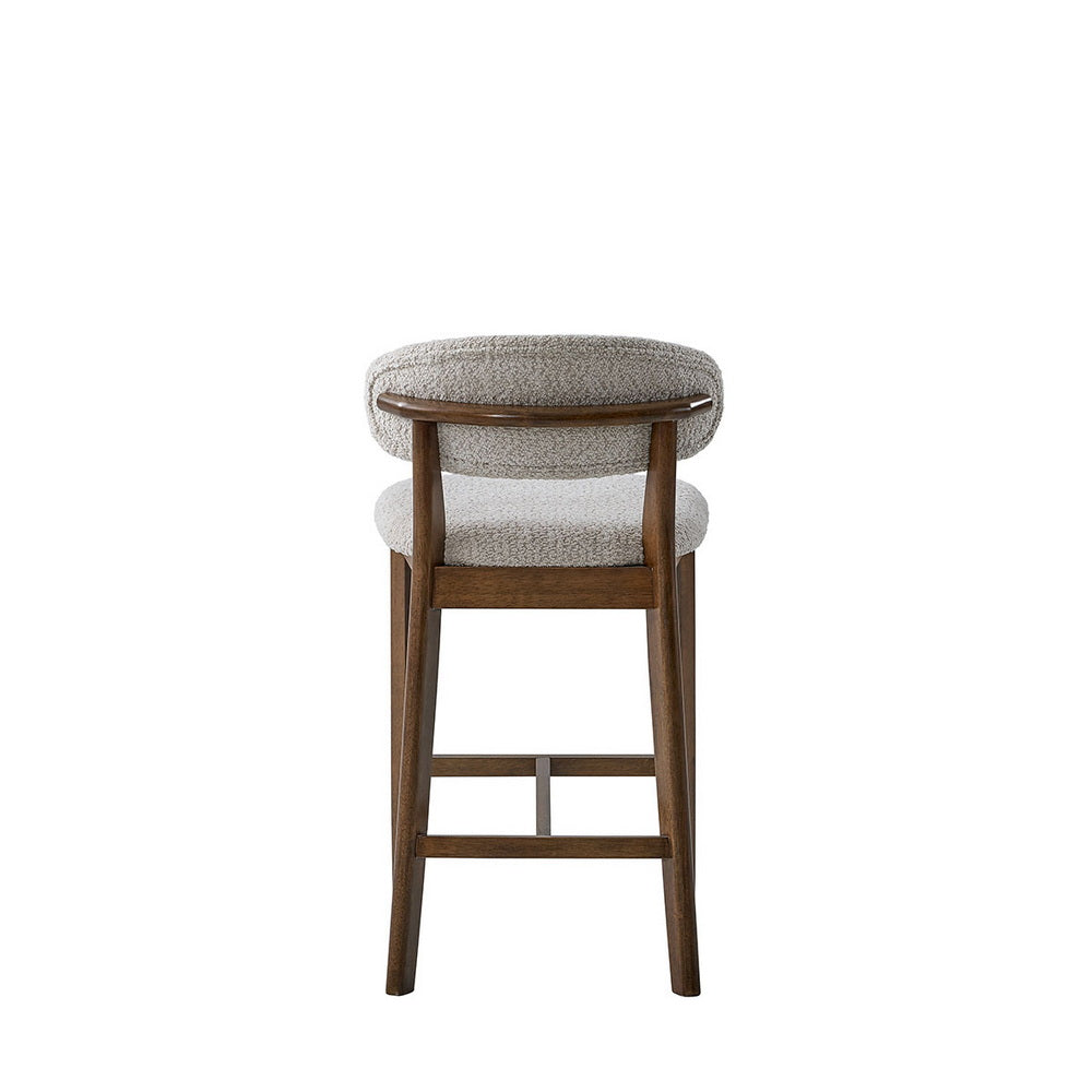 ACTU Counter Stools set of 2, 26in, solid wood frame with beige upholstered seats, mid-century modern on Tampa Home & Garden Store