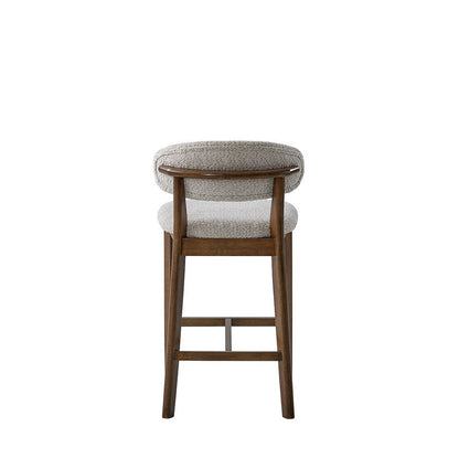 ACTU Counter Stools set of 2, 26in, solid wood frame with beige upholstered seats, mid-century modern on Tampa Home & Garden Store
