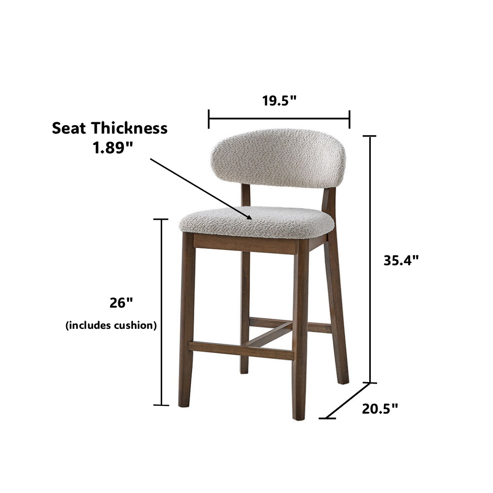 ACTU Furniture counter stools set of 2, 26 in upholstered bar stools with solid wood frame on Tampa Home & Garden Store