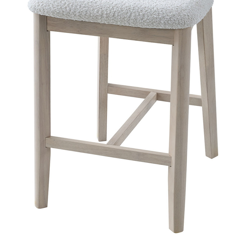 ACTU Counter Stools set of 2, 26 in upholstered bar stools in light wood with fabric seat on Tampa Home & Garden Store