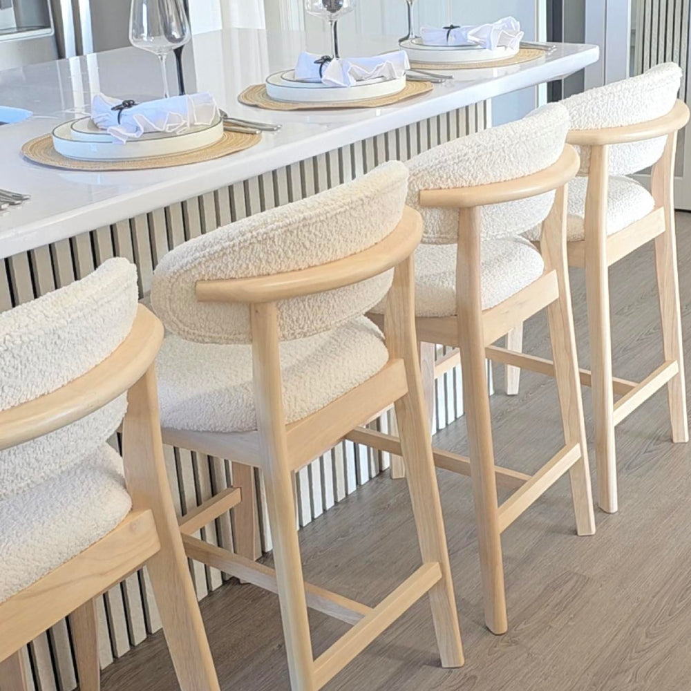 ACTU Counter Stools 2-pack, 26in upholstered stools with wood frames and cushions on Tampa Home & Garden Store