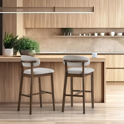 ACTU Bar Stools, set of 2, 30” upholstered bar-height stools with solid wood frame on Tampa Home & Garden Store