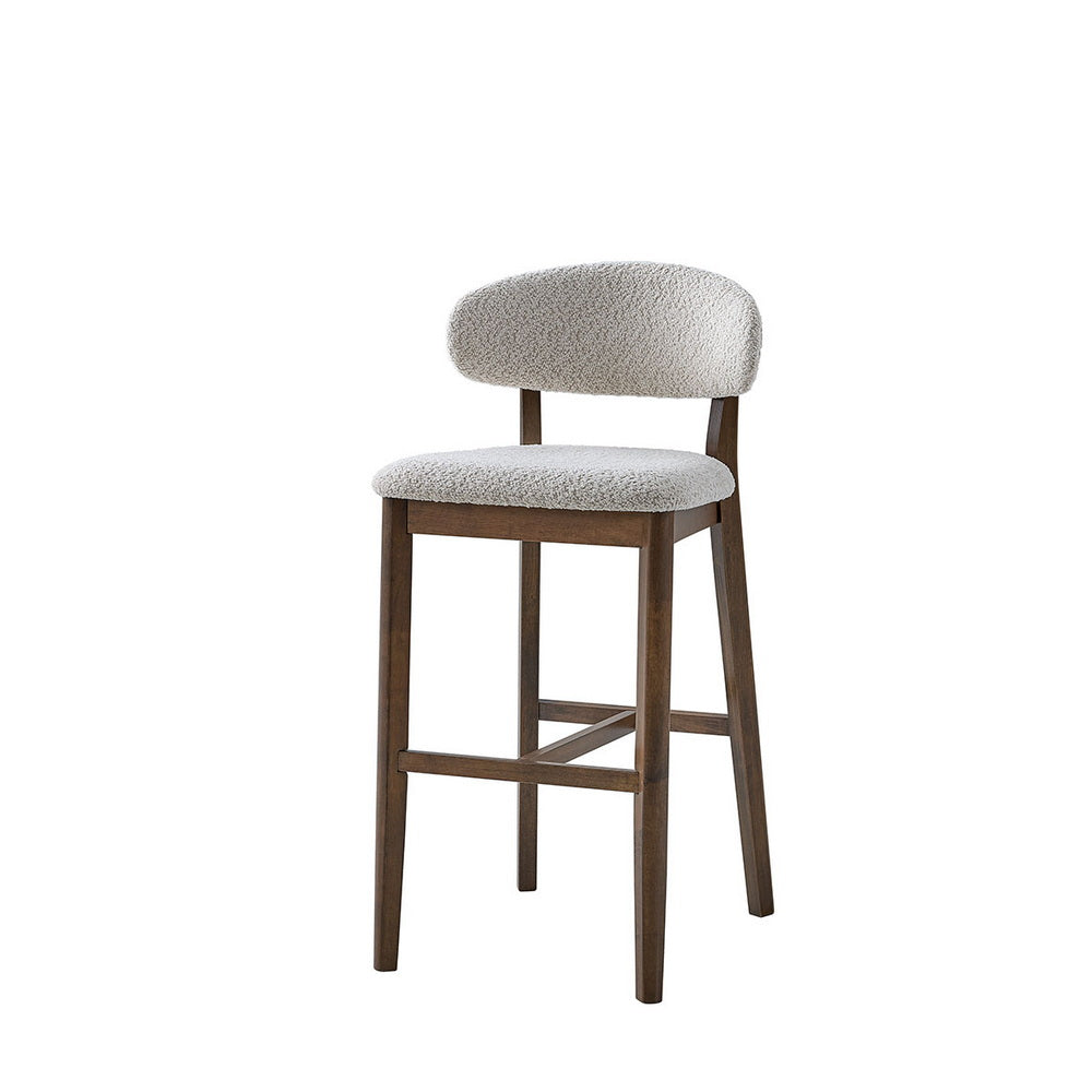 ACTU FURNITURE Bar Stool pair, 30in upholstered wood stools in beige on Tampa Home & Garden Store