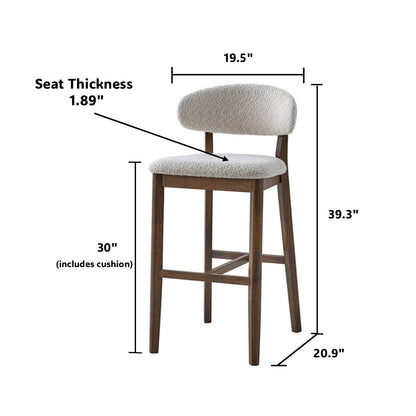 ACTU Bar Stools set of 2, 30 in high, beige upholstered seats on solid wood, mid-century modern on Tampa Home & Garden Store