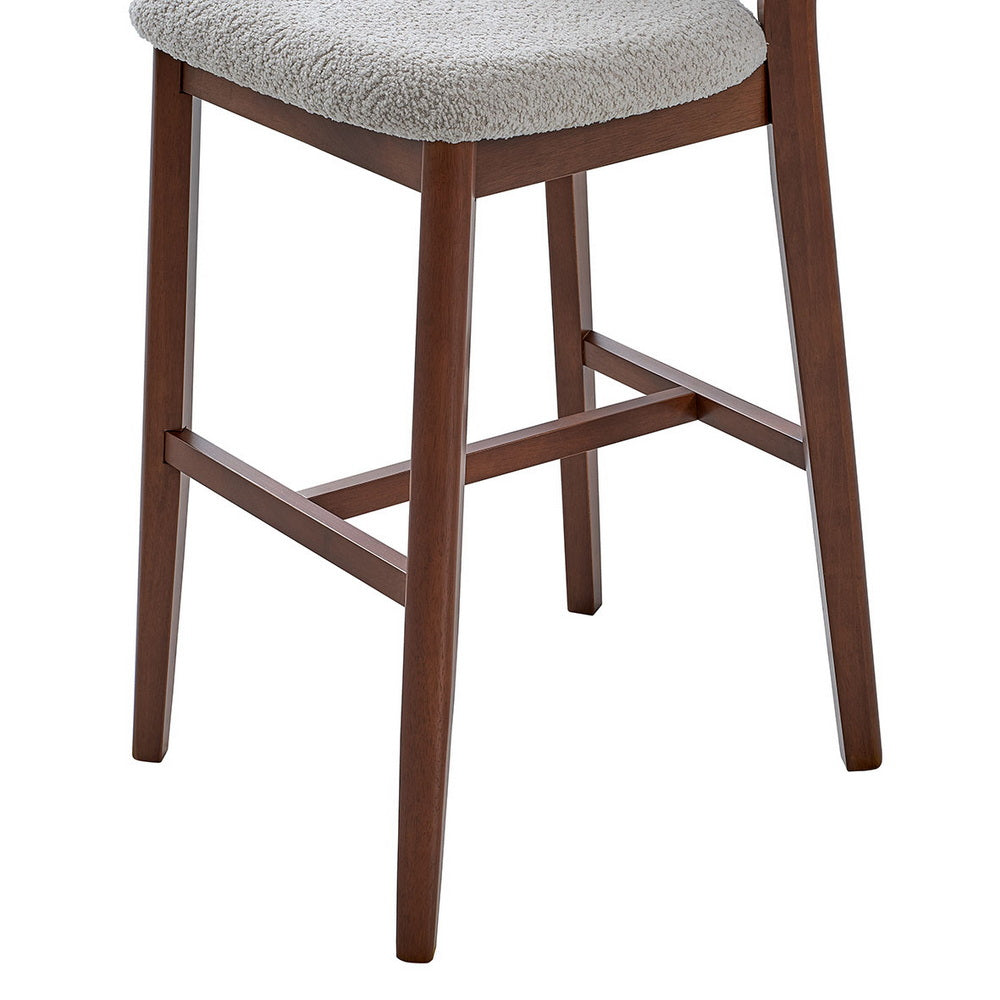ACTU Bar Stools Set of 2, 30in upholstered stools with wood legs and gray seats on Tampa Home & Garden Store