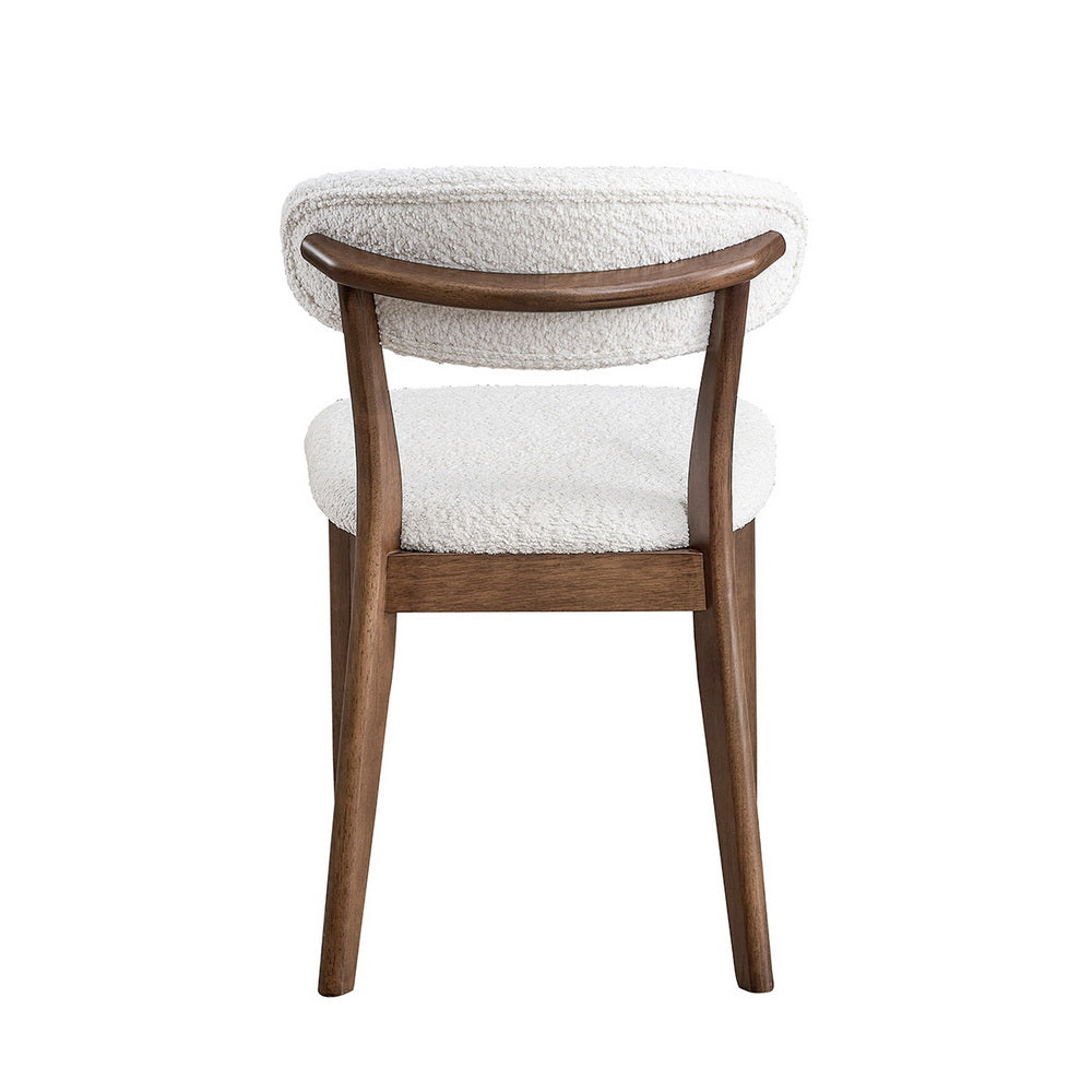 ACTU Scandinavian dining chair with white boucle upholstery and wooden legs ACTU FURNITURE on Tampa Home & Garden Store