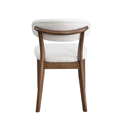 ACTU Scandinavian dining chair with white boucle upholstery and wooden legs ACTU FURNITURE on Tampa Home & Garden Store