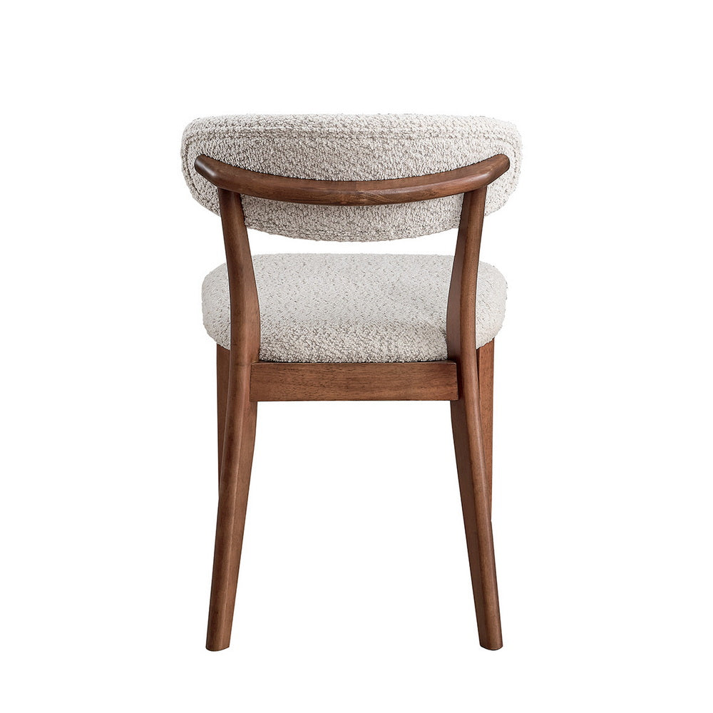 ACTU Scandinavian dining chair with cream boucle upholstery and wooden legs on Tampa Home & Garden Store