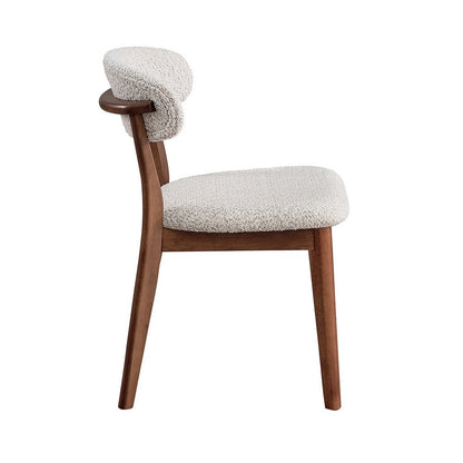 ACTU FURNITURE Scandinavian dining chair with wooden legs and cream textured upholstery on Tampa Home & Garden Store