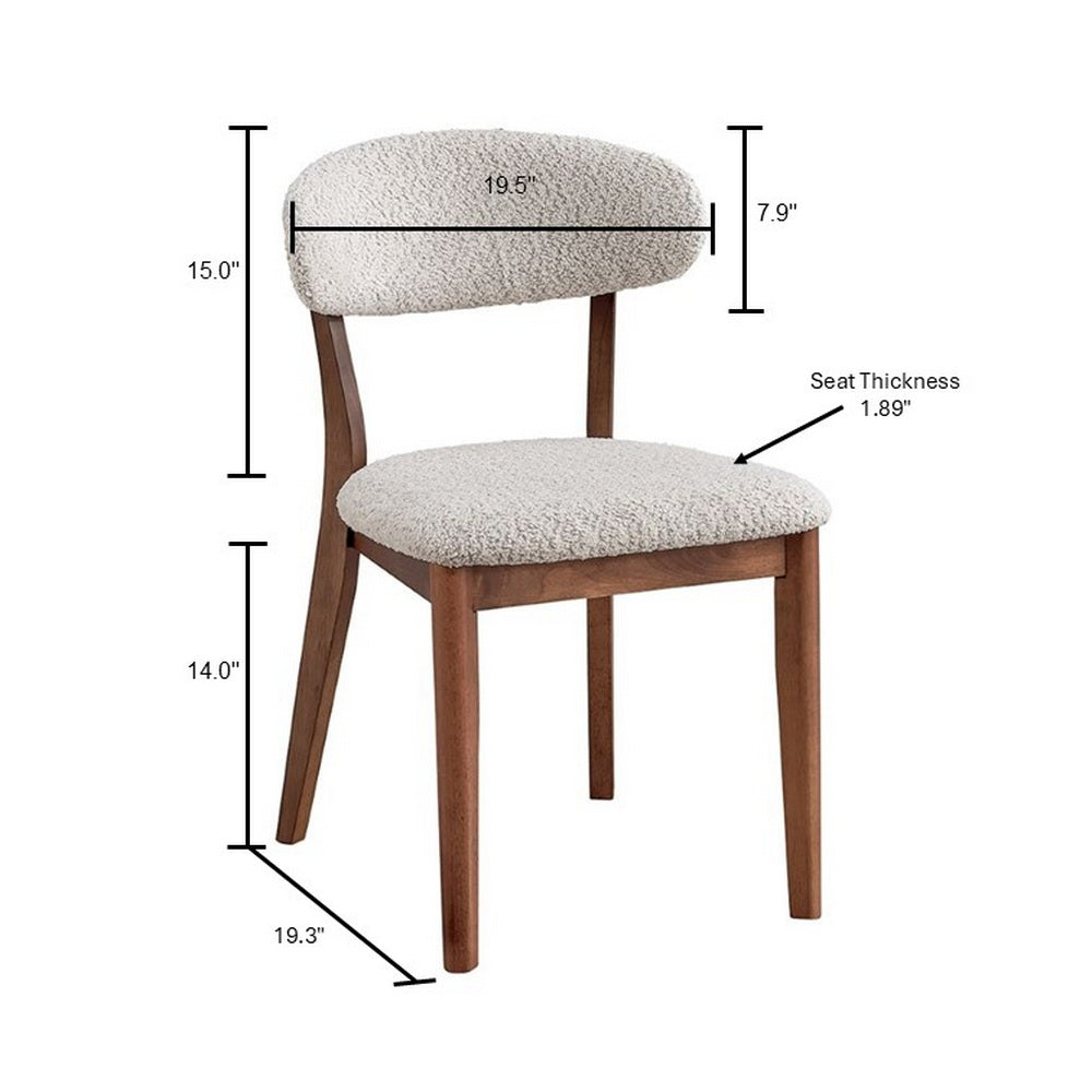 ACTU FURNITURE Scandinavian dining chair with beige upholstered seat, solid wood legs on Tampa Home & Garden Store