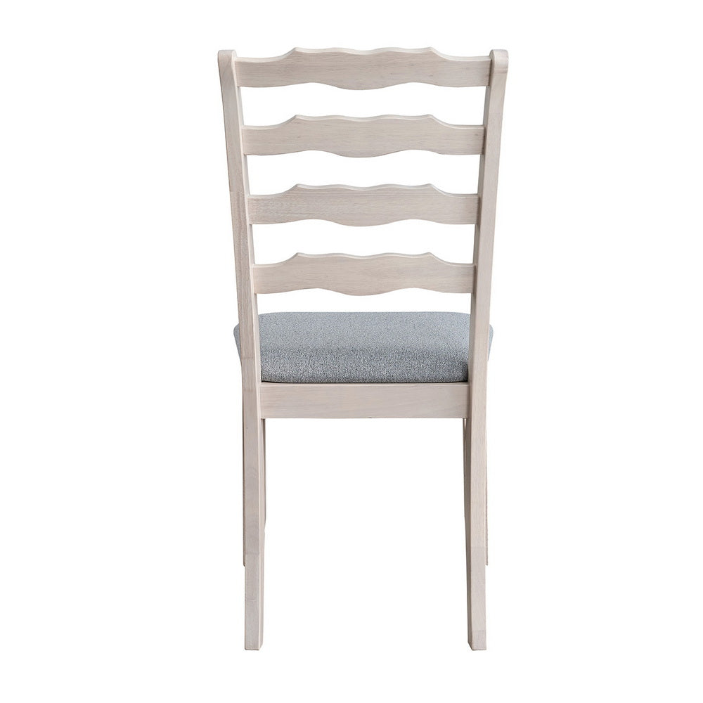 ACTU FURNITURE farmhouse dining chair with ladder-back and grey upholstered seat on Tampa Home & Garden Store