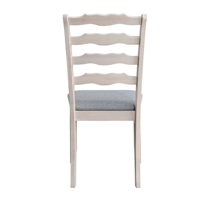 ACTU FURNITURE farmhouse dining chair with ladder-back and grey upholstered seat on Tampa Home & Garden Store