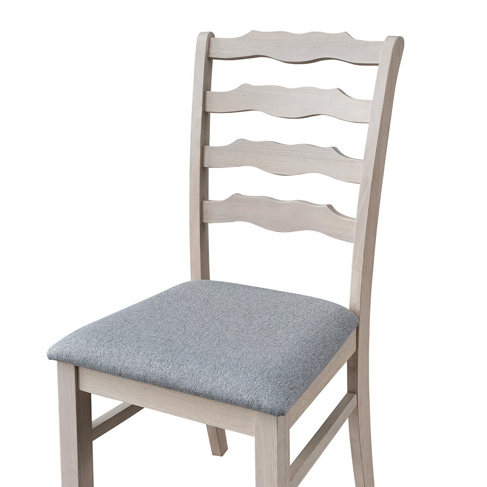 ACTU Farmhouse Dining Chair with light wood frame and gray upholstered seat on Tampa Home & Garden Store