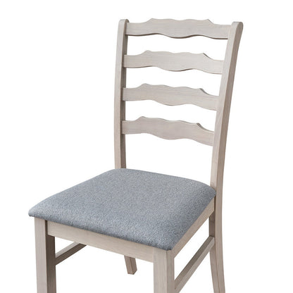 ACTU Farmhouse Dining Chair with light wood frame and gray upholstered seat on Tampa Home & Garden Store