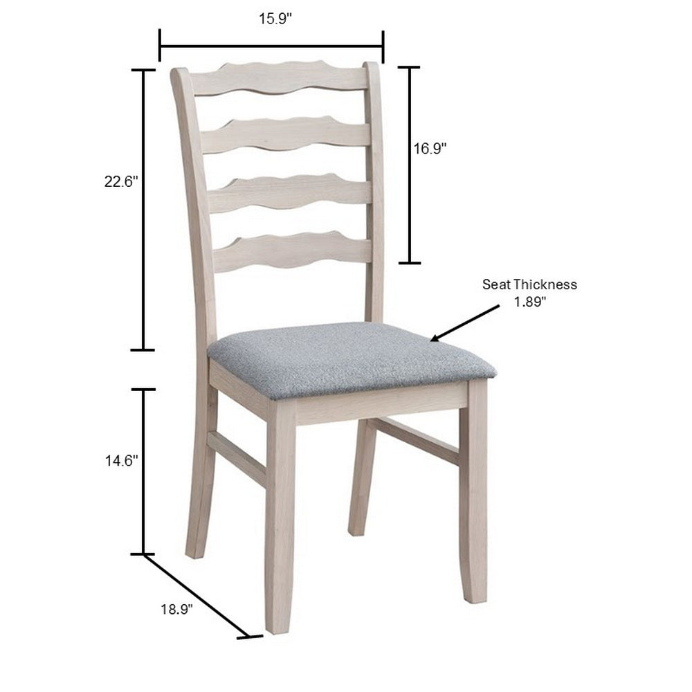 ACTU farmhouse dining chair with light wood frame and grey upholstered seat on Tampa Home & Garden Store