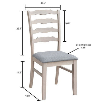 ACTU farmhouse dining chair with light wood frame and grey upholstered seat on Tampa Home & Garden Store