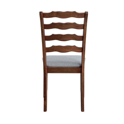 ACTU FURNITURE Farmhouse dining chair with ladder back and gray upholstered seat 1 chair on Tampa Home & Garden Store