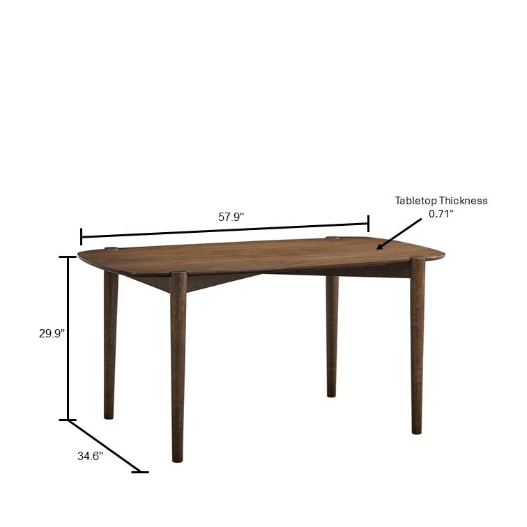ACTU FURNITURE 58-inch mid-century dining table for small spaces, wooden table with tapered legs on Tampa Home & Garden Store