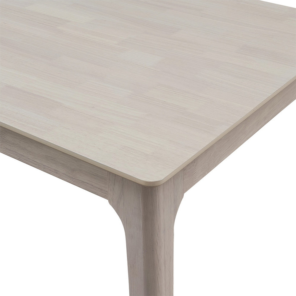 ACTU FURNITURE farmhouse dining table set in light oak finish with rounded edges and curved legs on Tampa Home & Garden Store