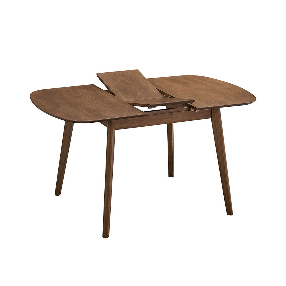 ACTU FURNITURE extendable dining table set with built-in leaf, warm wood finish seats 4–6 on Tampa Home & Garden Store