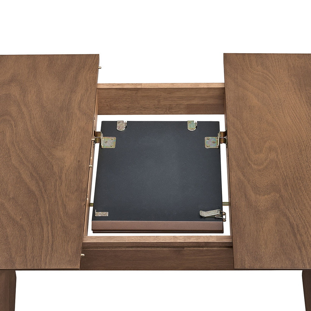 ACTU Extendable Dining Table Set for Small Spaces with walnut finish and extension leaf on Tampa Home & Garden Store