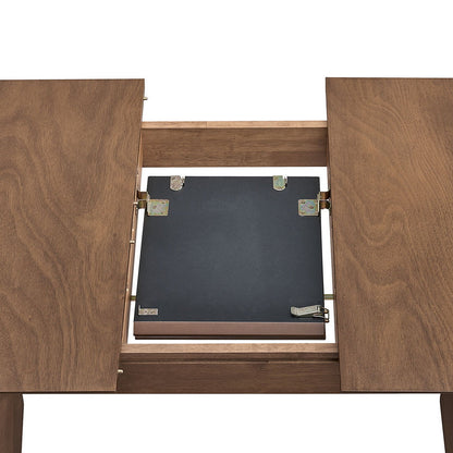 ACTU Extendable Dining Table Set for Small Spaces with walnut finish and extension leaf on Tampa Home & Garden Store