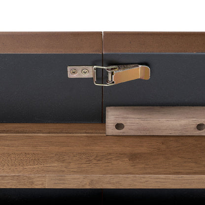 ACTU Extendable dining table set latch mechanism closeup in wood tones on Tampa Home & Garden Store