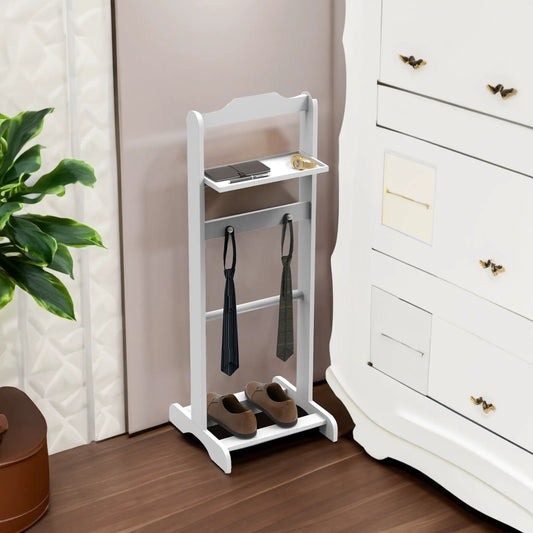 Accent Portable Garment Rack with Organizer by VIP Digital Presence, light gray with shelves on Tampa Home & Garden Store