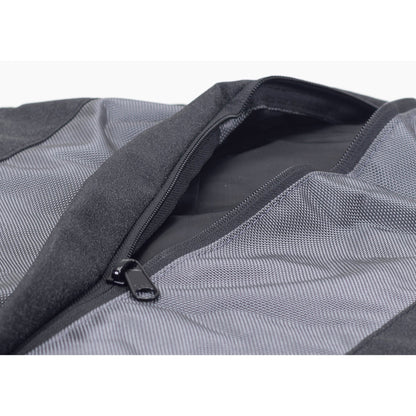 Dog Bed - Round Bolstered Armor ™, gray woven fabric with zipper detail on Tampa Home & Garden Store