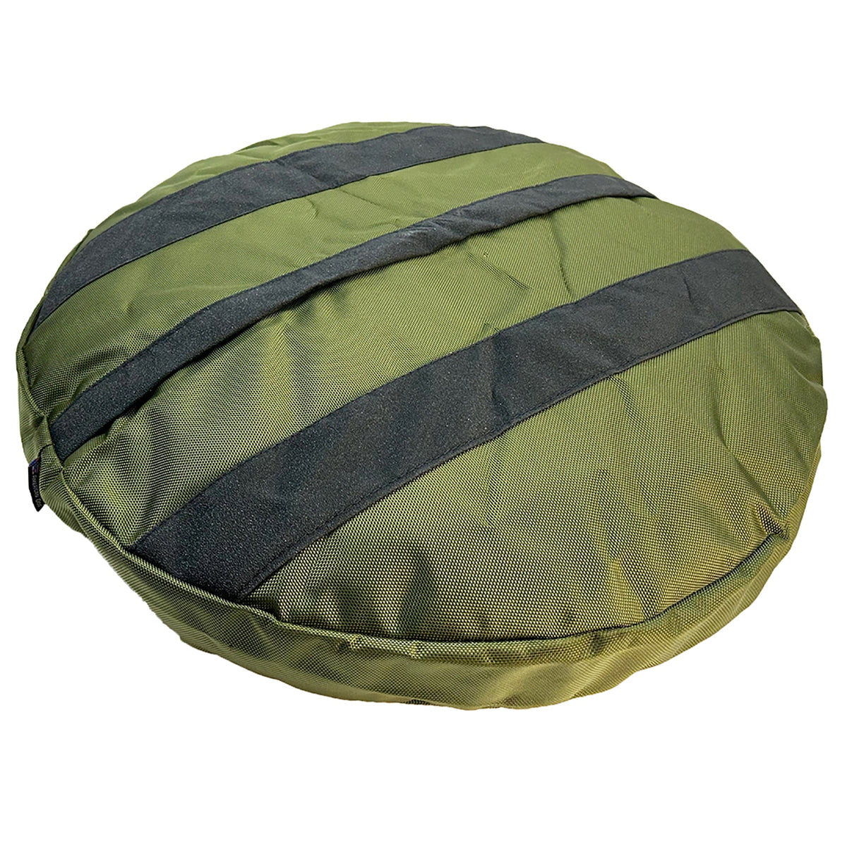 Dog Bed Round Armor olive green with stripes by American Dog on Tampa Home & Garden Store
