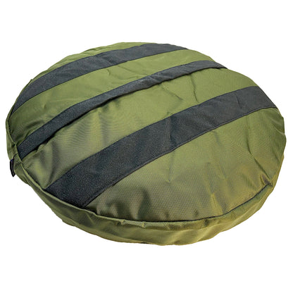 Dog Bed Round Armor olive green with stripes by American Dog on Tampa Home & Garden Store