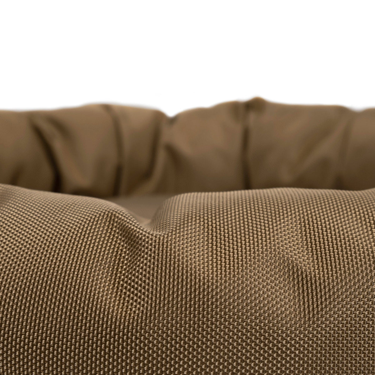 Dog Bed - Round Bolstered Armor ™ in brown textured fabric by American Dog on Tampa Home & Garden Store