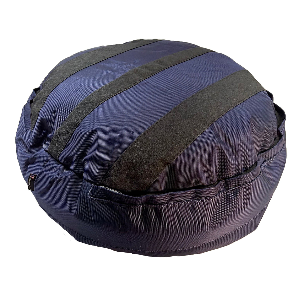 Dog bed round bolstered Armor in navy blue with black reinforced straps, American Dog on Tampa Home & Garden Store