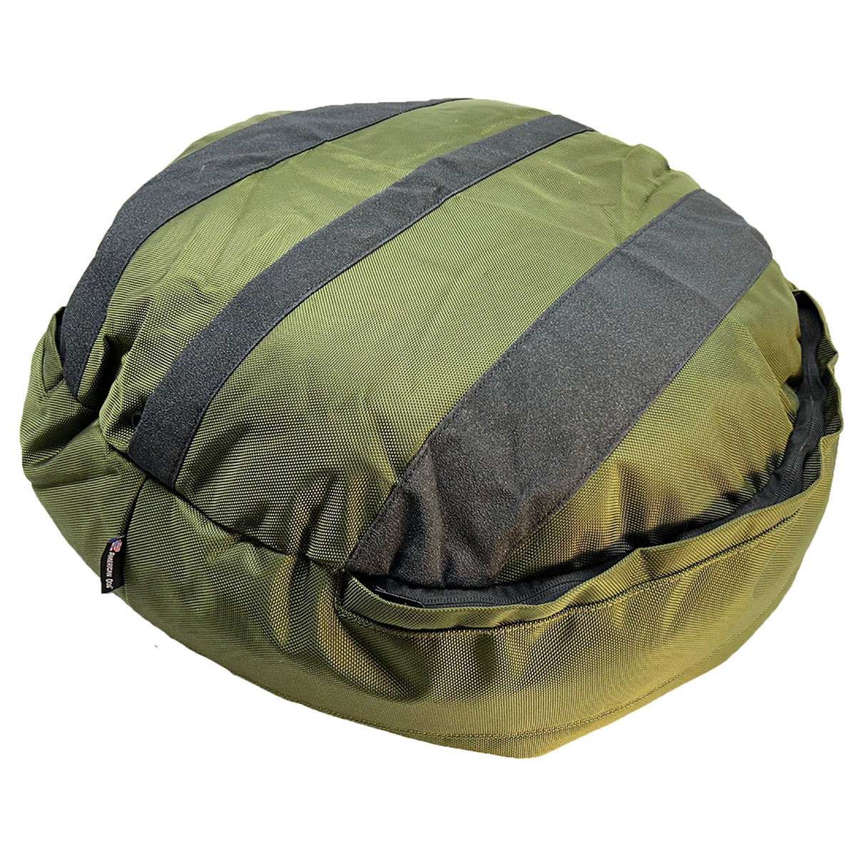 Dog Bed - Round Bolstered Armor ™ olive green and charcoal grey bolstered round bed American Dog on Tampa Home & Garden Store
